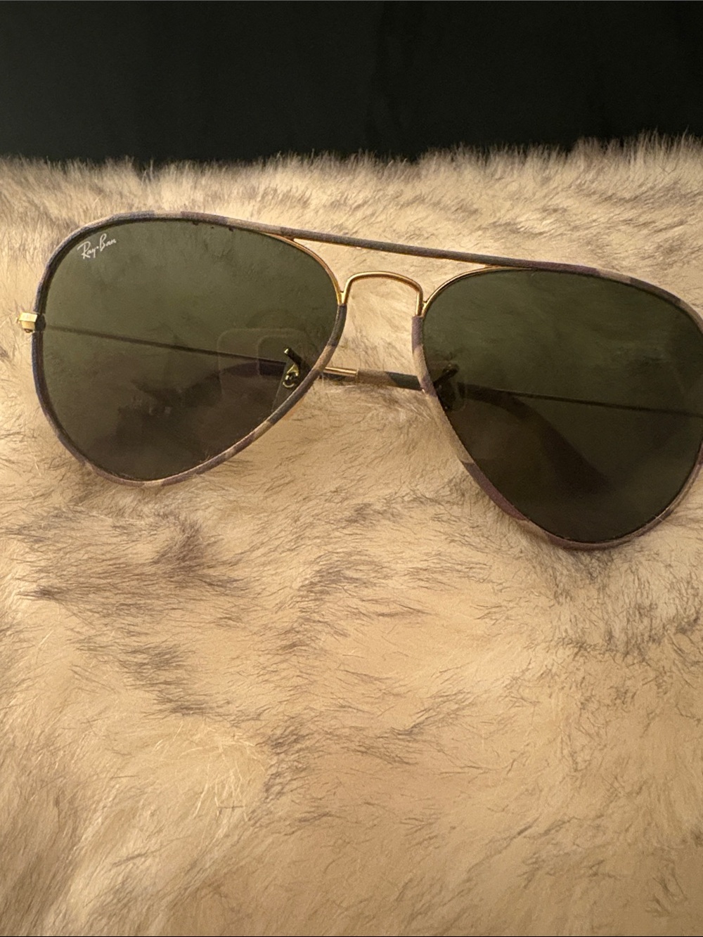 Ray-Ban Men’s Aviator Sunglasses - Gold Frame with Dark Green Lenses